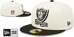 Raiders 2022 NFL SIDELINE Cream-Black Fitted Hat by New Era - 2nd View