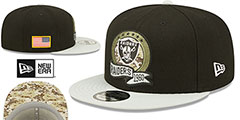 Raiders 2022 SALUTE-TO-SERVICE SNAPBACK Black-Grey Hat by New Era - 2nd View