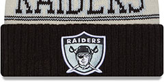 Raiders 2023 HISTORIC SIDELINE Knit Beanie Hat by New Era - 2nd View