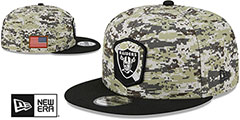 Raiders 2023 SALUTE-TO-SERVICE SNAPBACK Camo-Black Hat by New Era - 2nd View