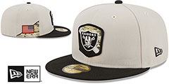 Raiders 2023 SALUTE-TO-SERVICE Stone-Black Fitted Hat by New Era - 2nd View