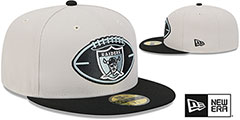 Raiders 2024 HISTORIC SIDELINE Stone-Black Fitted Hat by New Era - 2nd View