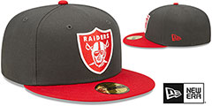 Raiders 2T COLOR PACK Charcoal-Red Fitted Hat by New Era - 2nd View