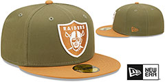 Raiders 2T COLOR PACK Olive-Tan Fitted Hat by New Era - 2nd View