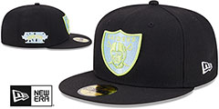 Raiders COLOR PACK SIDE-PATCH Black Fitted Hat by New Era - 2nd View