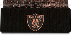 Raiders COPPER CRUSH Black Knit Beanie by New Era - 2nd View