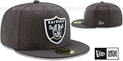 Raiders HEATHER-CRISP Black Fitted Hat by New Era - 2nd View