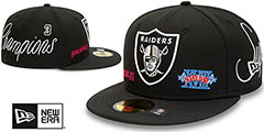 Raiders HISTORIC CHAMPIONS Black Fitted Hat by New Era - 2nd View