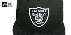 Raiders LEATHER VIZE TEAM-BASIC Black-White Fitted Hat by New Era - 2nd View