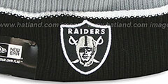 Raiders NFL FIRESIDE Grey-Black Knit Beanie Hat by New Era - 2nd View