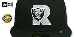 Raiders NFL LIGATURE Black Fitted Hat by New Era - 2nd View