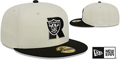 Raiders NFL LIGATURE White-Black Fitted Hat by New Era - 2nd View