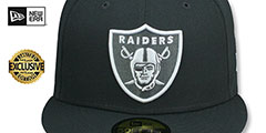 Raiders NFL TEAM-BASIC Charcoal-White Fitted Hat by New Era - 2nd View