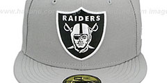 Raiders NFL TEAM-BASIC Grey-Black-White Fitted Hat by New Era - 2nd View