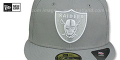 Raiders NFL TEAM-BASIC Light Grey-White Fitted Hat by New Era - 2nd View