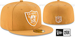 Raiders NFL TEAM-BASIC Panama Tan-White Fitted Hat by New Era - 2nd View