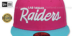 Raiders MIAMI VICE SCRIPT Beetroot-Blue Fitted Hat by New Era - 2nd View