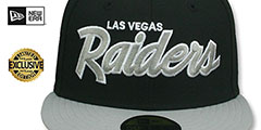 Raiders NFL TEAM-SCRIPT Black-Grey Fitted Hat by New Era - 2nd View