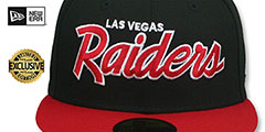 Raiders NFL TEAM-SCRIPT Black-Red Fitted Hat by New Era - 2nd View