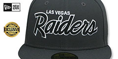 Raiders NFL TEAM-SCRIPT Charcoal Fitted Hat by New Era - 2nd View