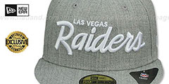 Raiders NFL TEAM-SCRIPT Heather Grey Fitted Hat by New Era - 2nd View