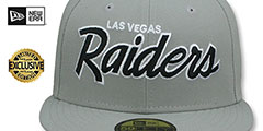 Raiders NFL TEAM-SCRIPT Light Grey Fitted Hat by New Era - 2nd View