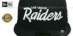 Raiders NFL TEAM-SCRIPT TRUCKER Black-Black Fitted Hat by New Era - 2nd View