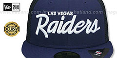 Raiders NFL TEAM-SCRIPT TRUCKER Navy-Navy Fitted Hat by New Era - 2nd View