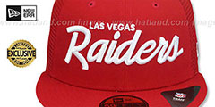 Raiders NFL TEAM-SCRIPT TRUCKER Red-Red Fitted Hat by New Era - 2nd View