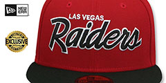 Raiders NFL TEAM-SCRIPT Red-Black Fitted Hat by New Era - 2nd View