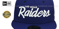 Raiders NFL TEAM-SCRIPT Dark Royal Fitted Hat by New Era - 2nd View