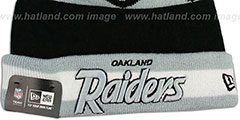 Raiders REPEATER SCRIPT Knit Beanie Hat by New Era - 2nd View