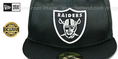 Raiders SATIN BASIC Black Fitted Hat by New Era - 2nd View