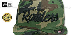 Raiders SCRIPT TEAM-BASIC SNAPBACK Army Camo Hat by New Era - 2nd View