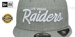 Raiders SCRIPT TEAM-BASIC SNAPBACK Heather Light Grey Hat by New Era - 2nd View