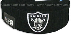 Raiders SUPER BOWL PATCHES Black Knit Beanie Hat by New Era - 2nd View