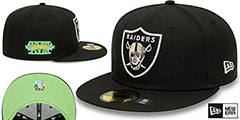 Raiders SUPER BOWL XVIII CITRUS POP Black-Green Fitted Hat by New Era - 2nd View