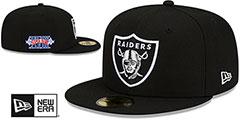 Raiders SUPER BOWL XVIII SIDE-PATCH Black Fitted Hat by New Era - 2nd View