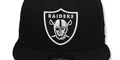 Raiders TEAM-BASIC TRUCKER Black-White Fitted Hat by New Era - 2nd View