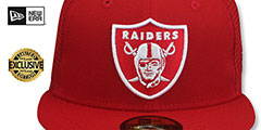 Raiders TEAM-BASIC TRUCKER Red-White Fitted Hat by New Era - 2nd View