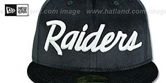 Raiders TEAM-SCRIPT VELOUR Black Fitted Hat by New Era - 2nd View