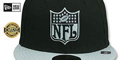 Raiders THROWBACK NFL SHIELD-BASIC Black-Grey Fitted Hat by New Era - 2nd View