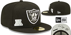 Raiders TRIPLE THREAT IDENTITY Black Fitted Hat by New Era - 2nd View