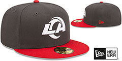 Rams 2T COLOR PACK Charcoal-Red Fitted Hat by New Era - 2nd View