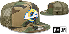 Rams ARMY CAMO TRUCKER Hat by New Era - 2nd View