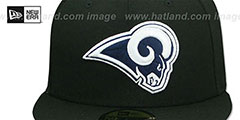 Rams NFL TEAM-BASIC Black-Navy Fitted Hat by New Era - 2nd View