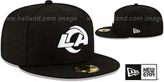 Rams NFL TEAM-BASIC Black-White Fitted Hat by New Era - 2nd View