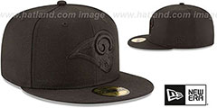 Rams NFL TEAM-BASIC BLACKOUT-2 Fitted Hat by New Era - 2nd View