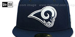 Rams NFL TEAM-BASIC Navy-White Fitted Hat by New Era - 2nd View