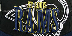 Rams THROUGH SNAPBACK Black-Navy Hat by New Era - 2nd View